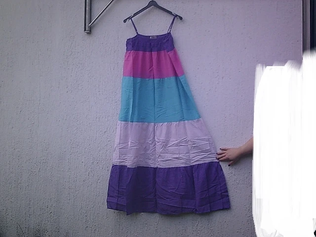 Vestido longo evasivo com faixas multicoloridas Tamanho G – photo 10
